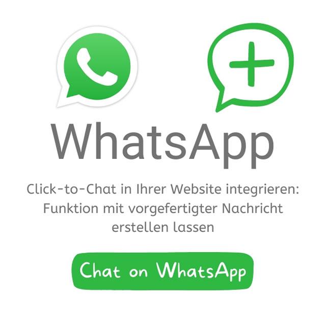 WhatsApp-Link, Click-to-Chat Funktion mit vorgefertigter Nachricht in Ihrer Website integrieren lassen