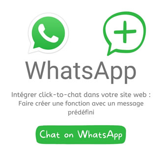 Lien WhatsApp, fonction click-to-chat avec message prédéfini à intégrer dans votre site web