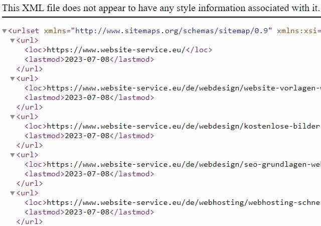 Sitemap.xml _ Datei anlegen, bis max. 100 Seiten (URL)