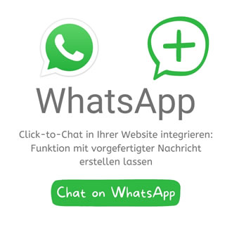 Funktionen; WhatsApp-Link, Click-to-Chat Funktion mit vorgefertigter Nachricht in Ihrer Website integrieren lassen
