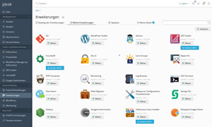 Plesk Obsidian WebHost Edition Erweiterungen